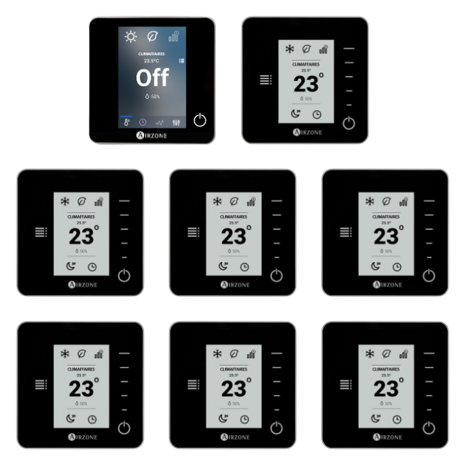 Pack 8 thermostats Airzone noir